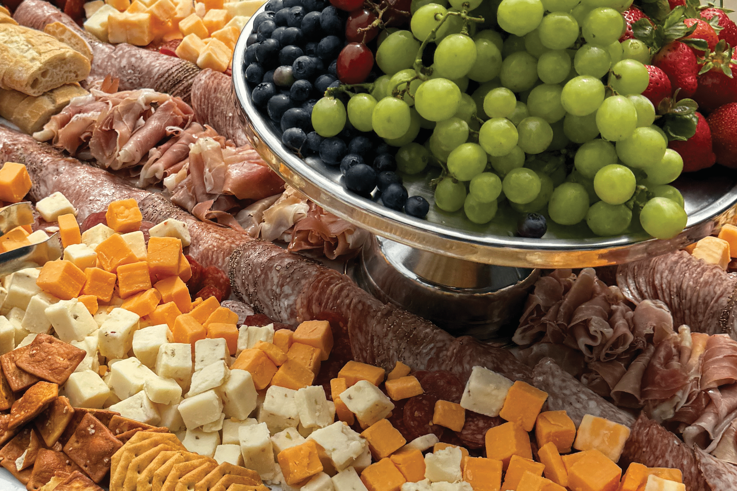 meat and cheese and fruit